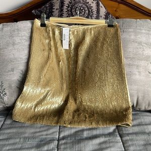 J Crew Sequin Mini Skirt in Soft Gold Size 0
